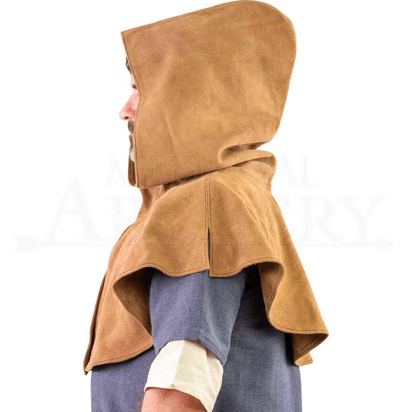 Brown Medieval Suede Hood - HW-701543 by Traditional Archery ...