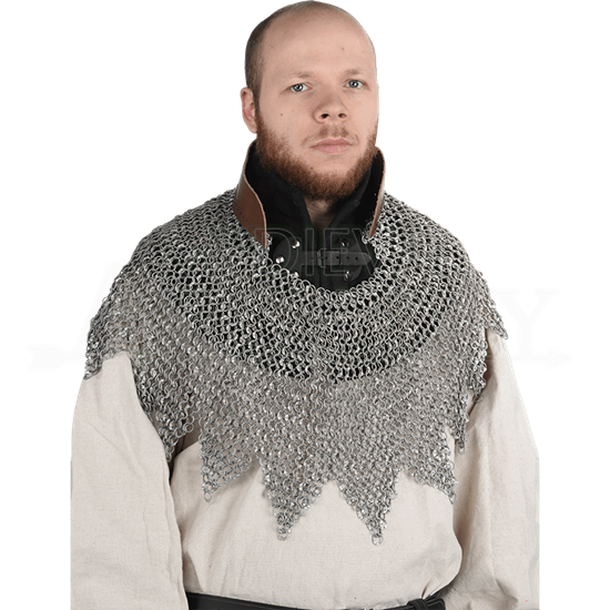 Aluminum Chainmail Aventail with Dagged Edges