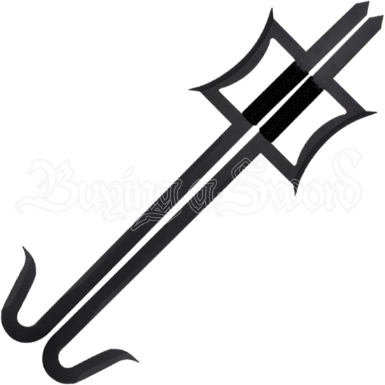 Black Chinese Hook Swords