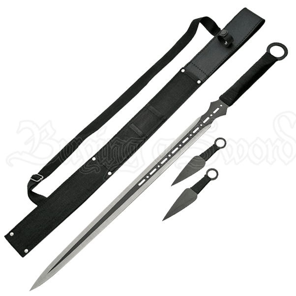 3 Piece Ninja Sword Set ZS926844BK by Medieval Swords, Functional Swords, Medieval Weapons