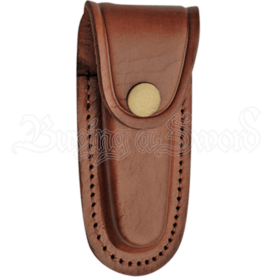 4 Inch Brown Oval Leather Sheath