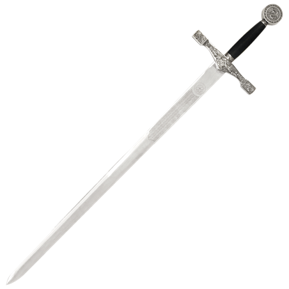 33.5" Metal Silver Excalibur King Arthur Sword with Scabbard Replica