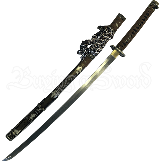 Copper Flower Damascus Katana