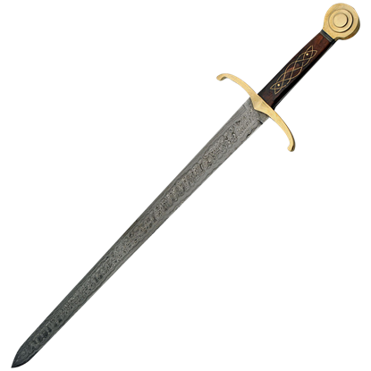 Damascus and Brass Medieval Knight Sword