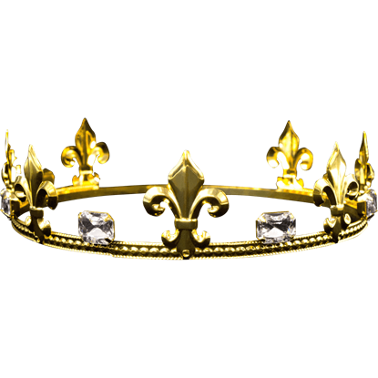 Mens Crystal Gold Fleur Crown
