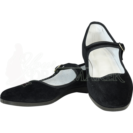 Black Velvet Lady Jane Shoes