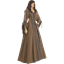 Brown Medieval Maiden Hooded Dress