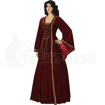 Ladies Medieval Dress with Shoulder Cape - MCI-133 by Medieval and ...