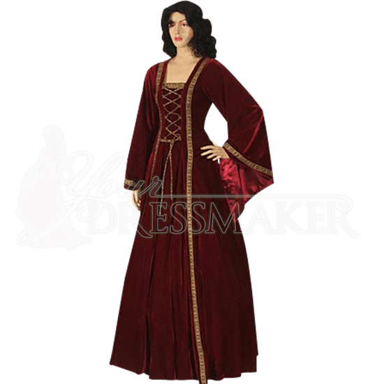 Ladies Medieval Dress with Shoulder Cape - MCI-133 by Medieval and ...