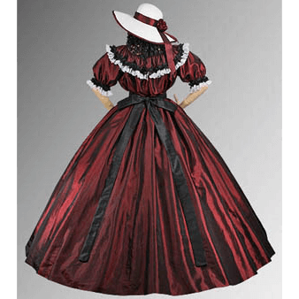 Dark Red Civil War Dress - MCI-219 by Medieval and Renaissance Clothing ...