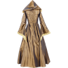 Hooded Renaissance Sorceress Gown - Bronze and Gold
