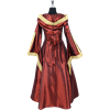 Hooded Renaissance Sorceress Gown - Burgundy and Gold