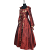 Hooded Renaissance Sorceress Gown - Burgundy