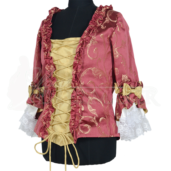 Womens Baroque Bodice - Red and Gold