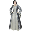 Hooded Renaissance Sorceress Gown - Grey