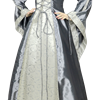 Hooded Renaissance Sorceress Gown - Grey