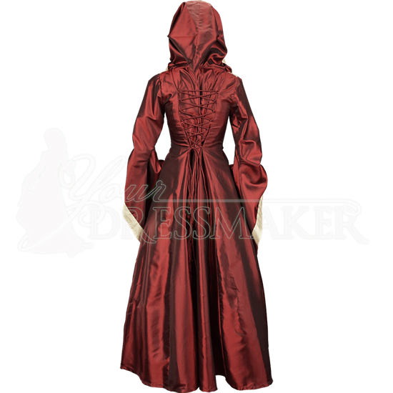 Hooded Renaissance Sorceress Dress - Burgundy - MCI-616-Burg by ...