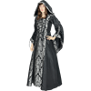 Alluring Damsel Dress with Hood - Black with Silver