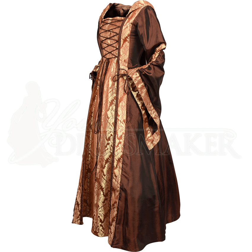 Alluring Damsel Dress with Hood Copper MCI625 by Medieval and Renaissance Clothing