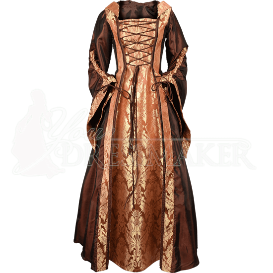 Alluring Damsel Dress with Hood - Copper - MCI-625 by Medieval and ...