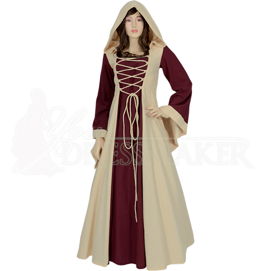 Hooded Medieval Maiden Dress - MCI-627 by Medieval and Renaissance ...