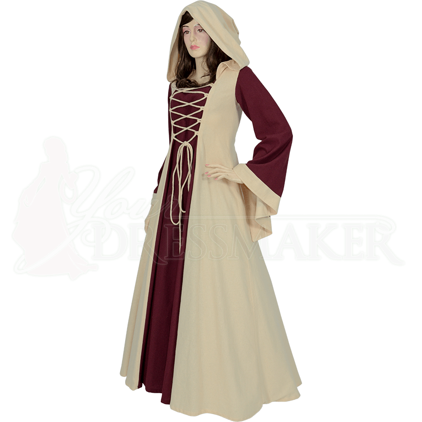 Hooded Medieval Maiden Dress - MCI-627 by Medieval and Renaissance ...